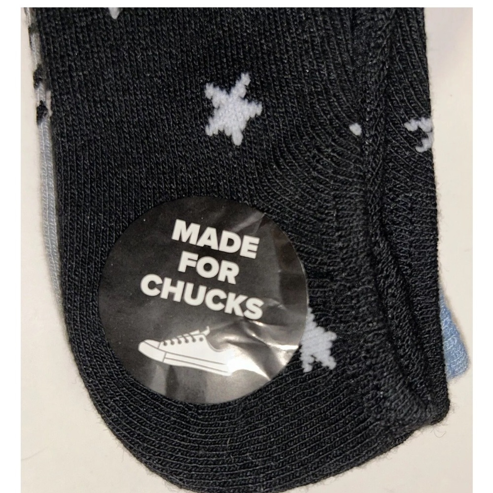 Converse Flat Knit Ultra Low Socks 3 Pair Women 4-10 Black Blue Gray Logo Chucks - Picture 6 of 9